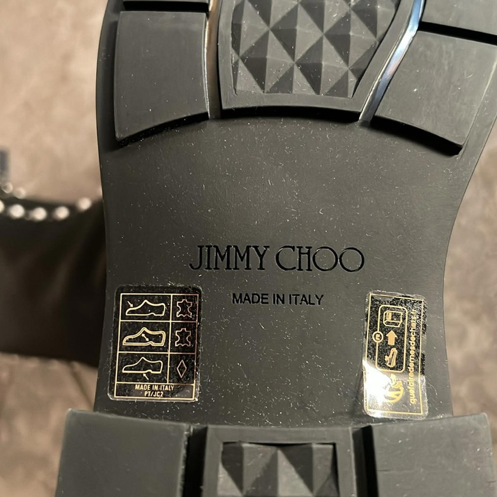 Jimmy Choo Nola Embellished Ankle Boots in Black Size 37.5 New + DustBag $1395