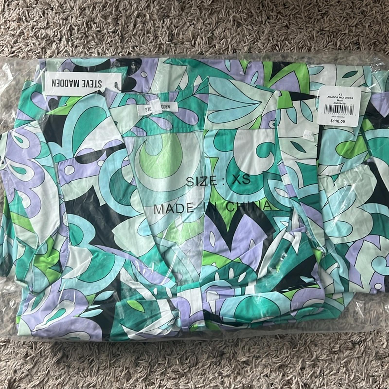 Steve Madden Amanda Cutout Midi Dress, Multi Size XS New w/Tag in Packaging