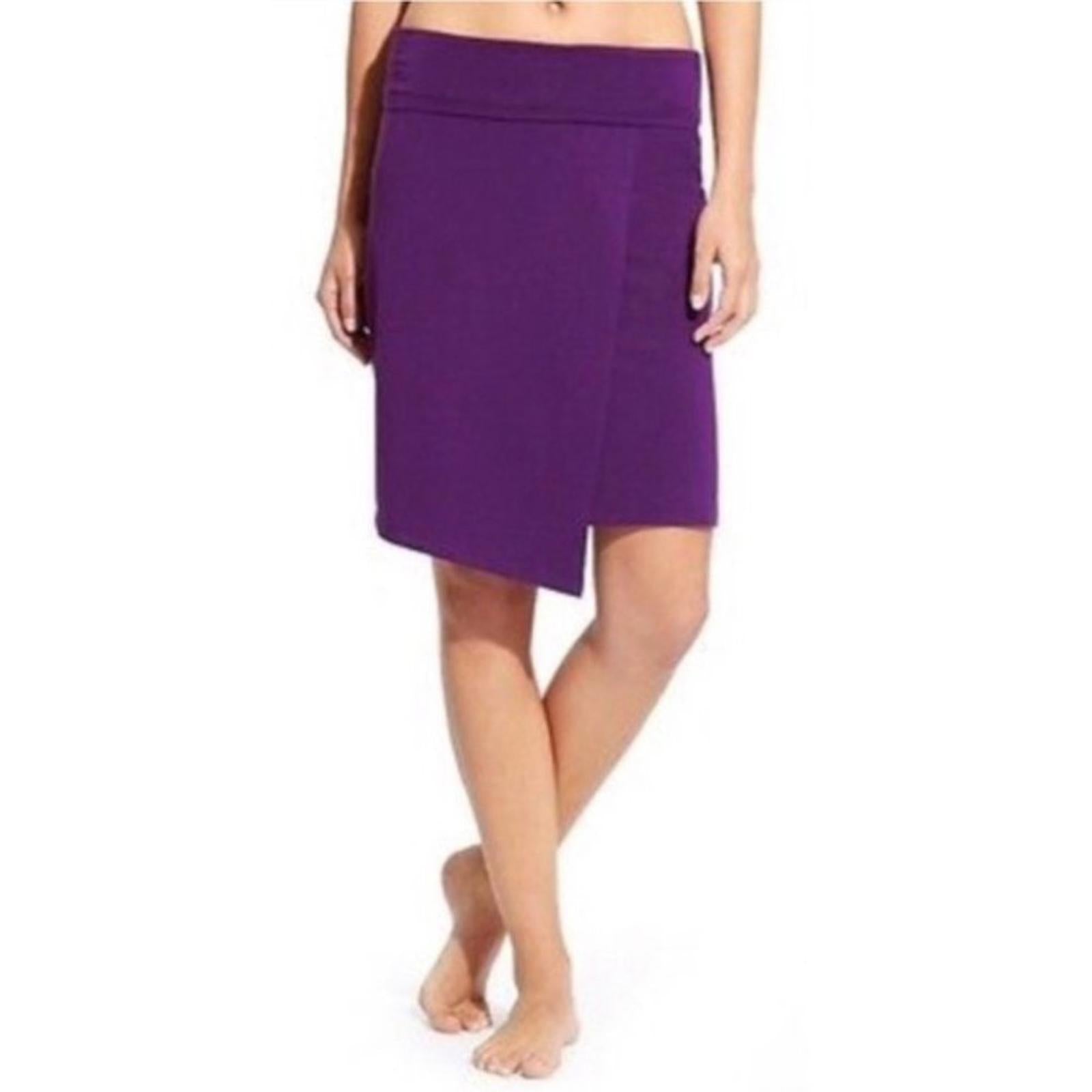 Athleta Seaside Fold Over Skirt Faux Wrap Mini Waist Band Purple, Size XS NWT