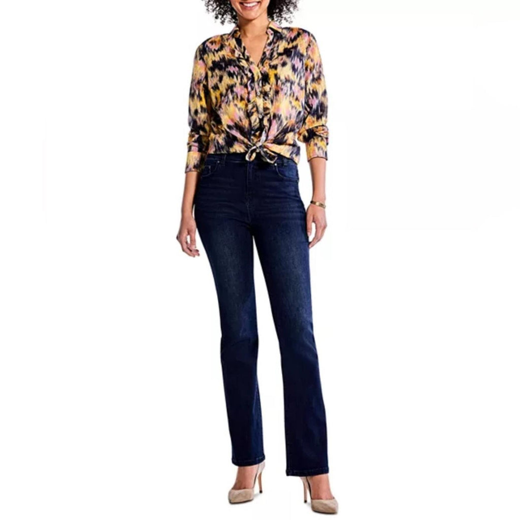 NIC+ZOE Dreamy Refined Ruffle Shirt, Yellow Multi Size XL New w/Tag $158