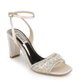 NWT Badgley Mischka Tayten Satin and Mesh Sandals with Crystals Size 10 +DustBag