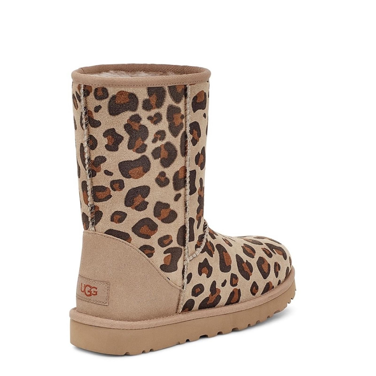 UGG Genuine Sheepskin Lined Leopard Print Boots, Size EU36 US5 New in Box