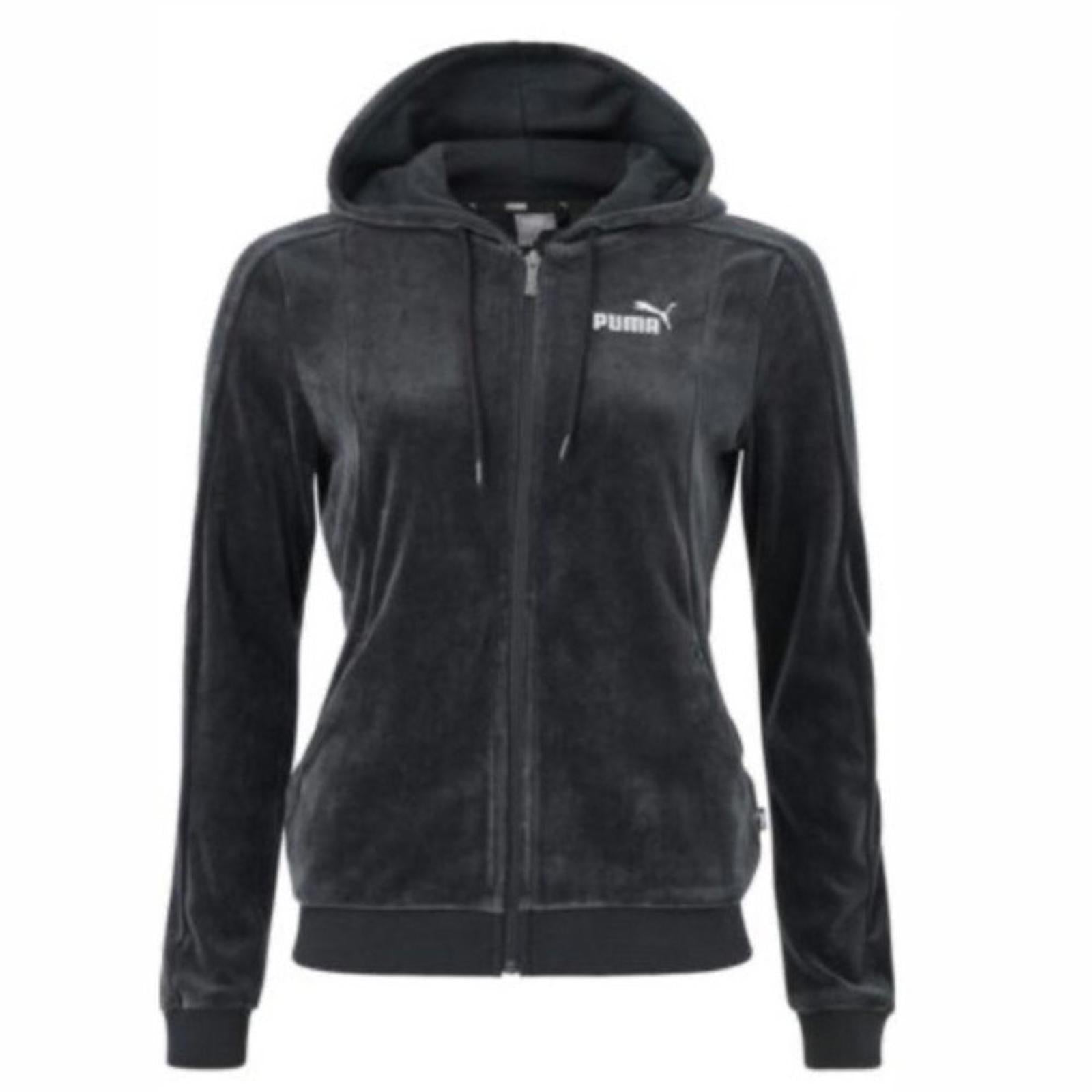 Puma Essentials Cotton Furry Front Zip Hoodie/Jacket in Black Size S NWT