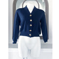 St. John Navy Knit Cardigan w/Signature Branded Buttons, Size S EXCELLENT!