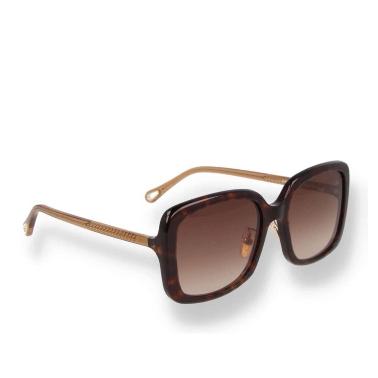Chloe Gradient Rectangle Acetate Sunglasses, Full Inclusion- Case, Wipe, NEW