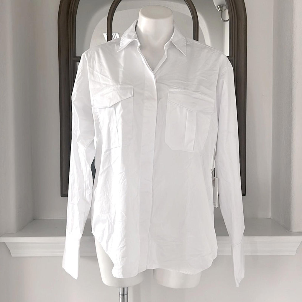 Good American The Good Shirt in White, Size 1 (Small) New w/Tag Retail $129