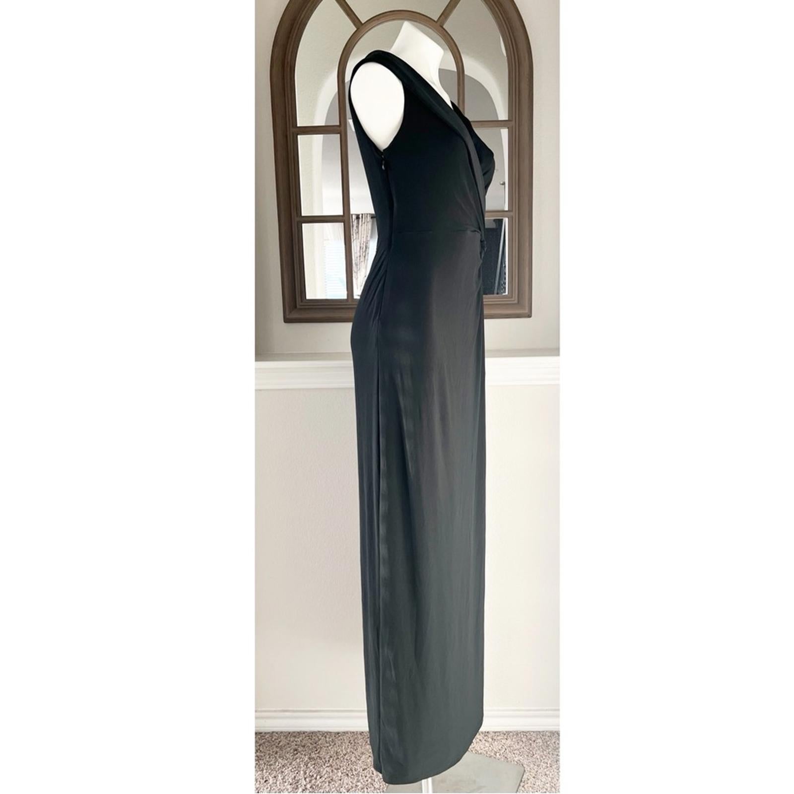 Lauren Ralph Lauren Jersey Off-the-Shoulder Side-Slit Column Gown, Size 6 NEW