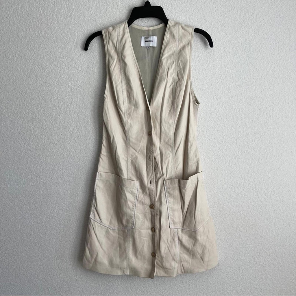 Nanushka Menphi Vegan Leather Buttoned Mini Dress, Size S, EXCELLENT Retail $495