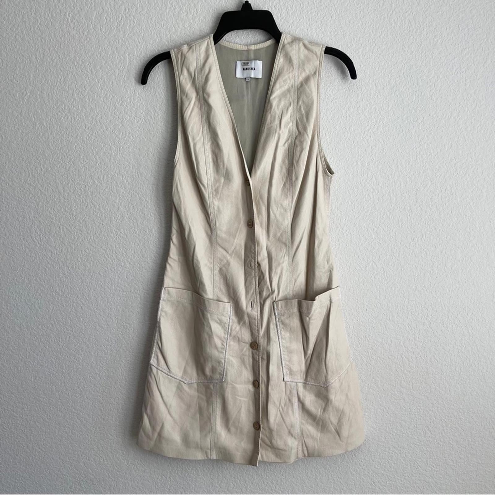 Nanushka Menphi Vegan Leather Buttoned Mini Dress, Size S, EXCELLENT Retail $495