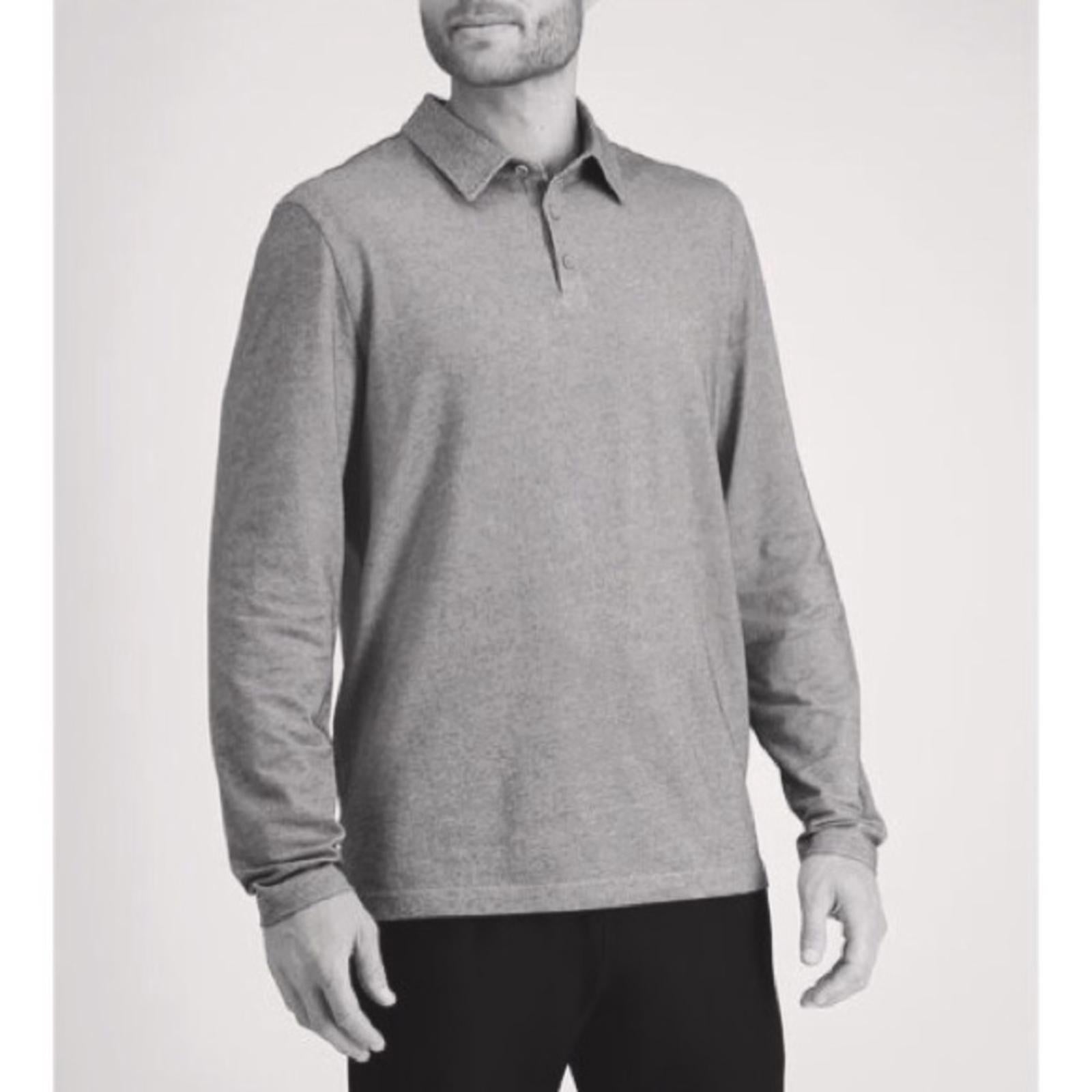 Haggar Polo Long Sleeve Shirt in Grey Heather, Big & Tall Size 4X New w/Tag