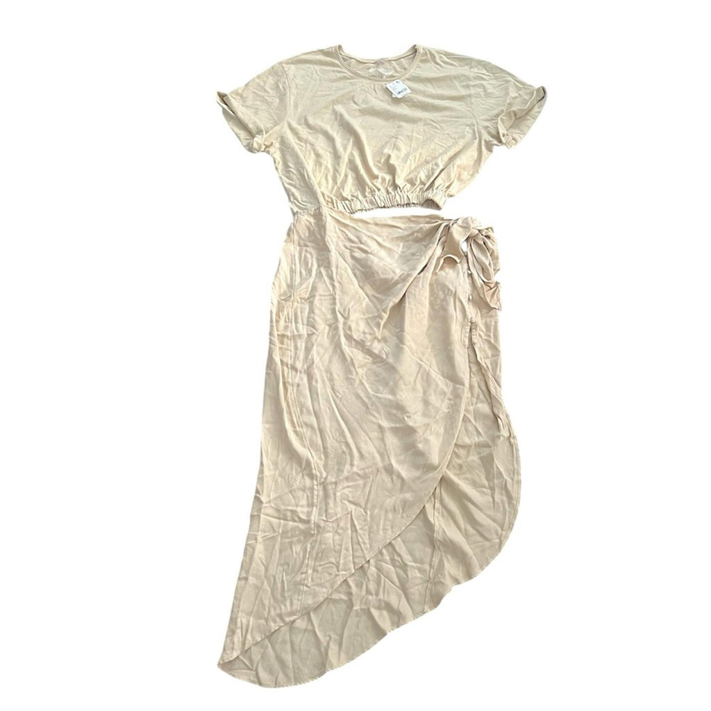 Free People Rae Maxi Dress, Cutout Summer Khaki Size XL New w/Tag Retail $168