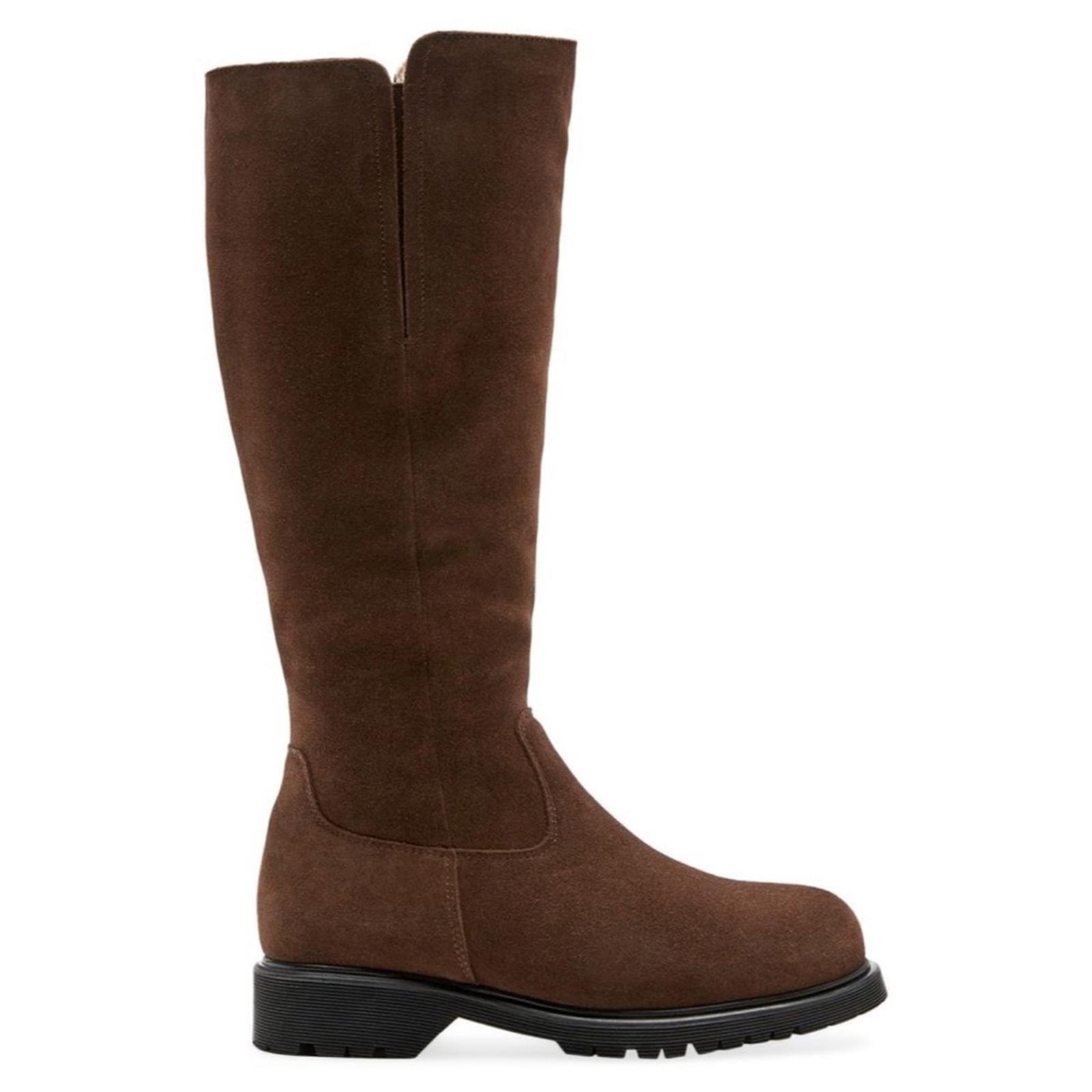 La Canadienne Helene Shearling-Lined Suede Boots in Brown, NWT, Size 11