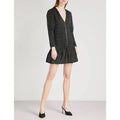 Maje Ralone Mesh Polka-Dot Metallic Flecked Striped Dress, Size 1 (S) NWT $570