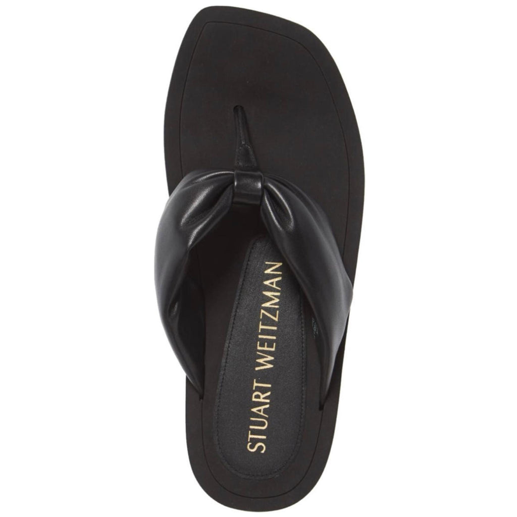 NEW Stuart Weitzman Leather Flip Flops in Black, Size US 8.5/ EU 39
