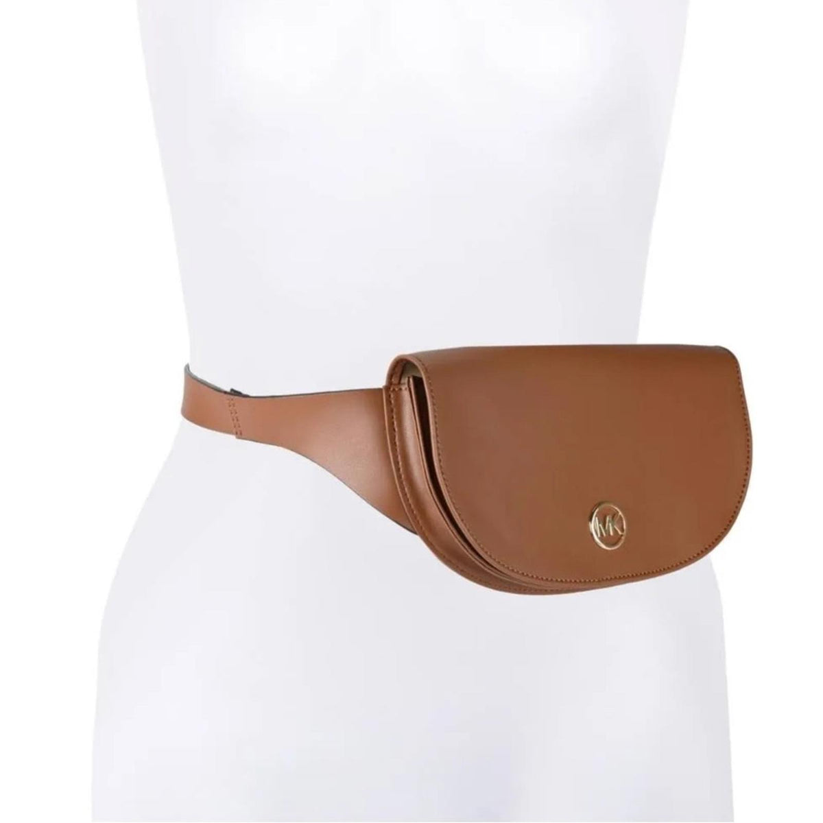 NWT Michael Kors Genuine Leather Fanny Pack Belt Bag, Brown Size S/M New w/Tag