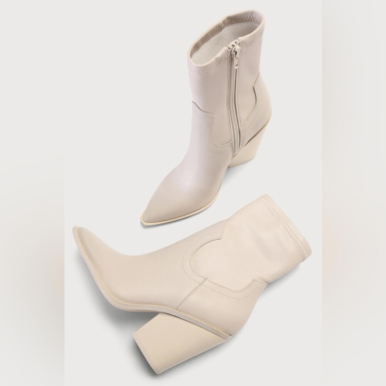 Steve Madden Thorn Western Boots Bone Stretch, Size 9 New in Box, Retail $140