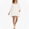 Sanctuary Summer Swing Dress in Gauze w/Crochet, White Size S NEW w/Tag