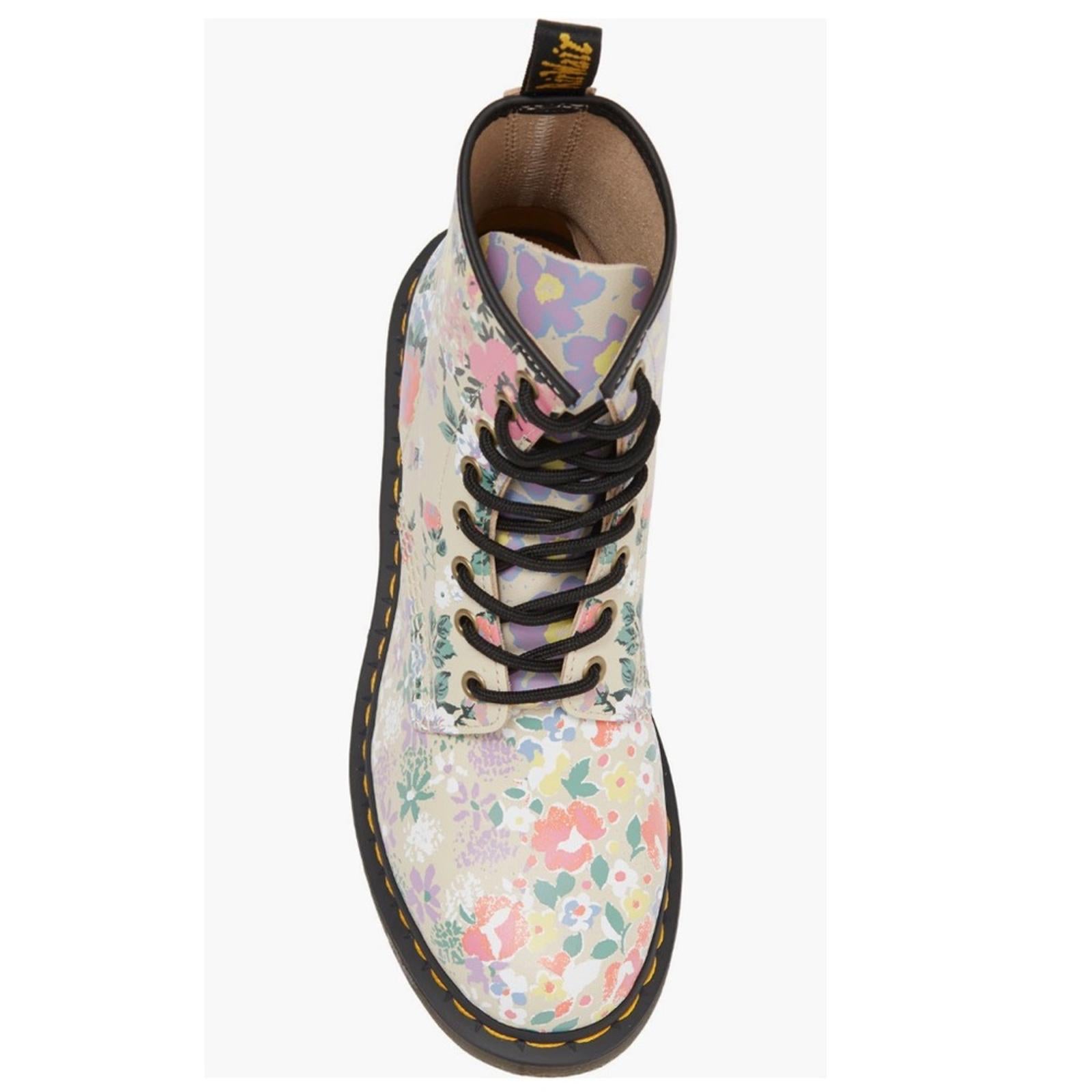 Dr. Martens 1460 Floral Lace Up Boots, Floral Beige, Size 5 New w/o Box