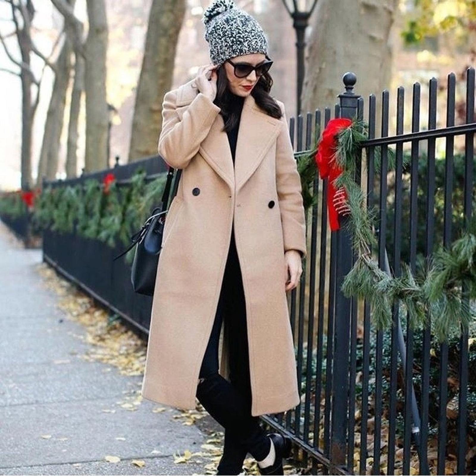 NEW Club Monaco Twill Wool-Blend Trench Coat in Camel Brown, Size M, Dry Cleaned