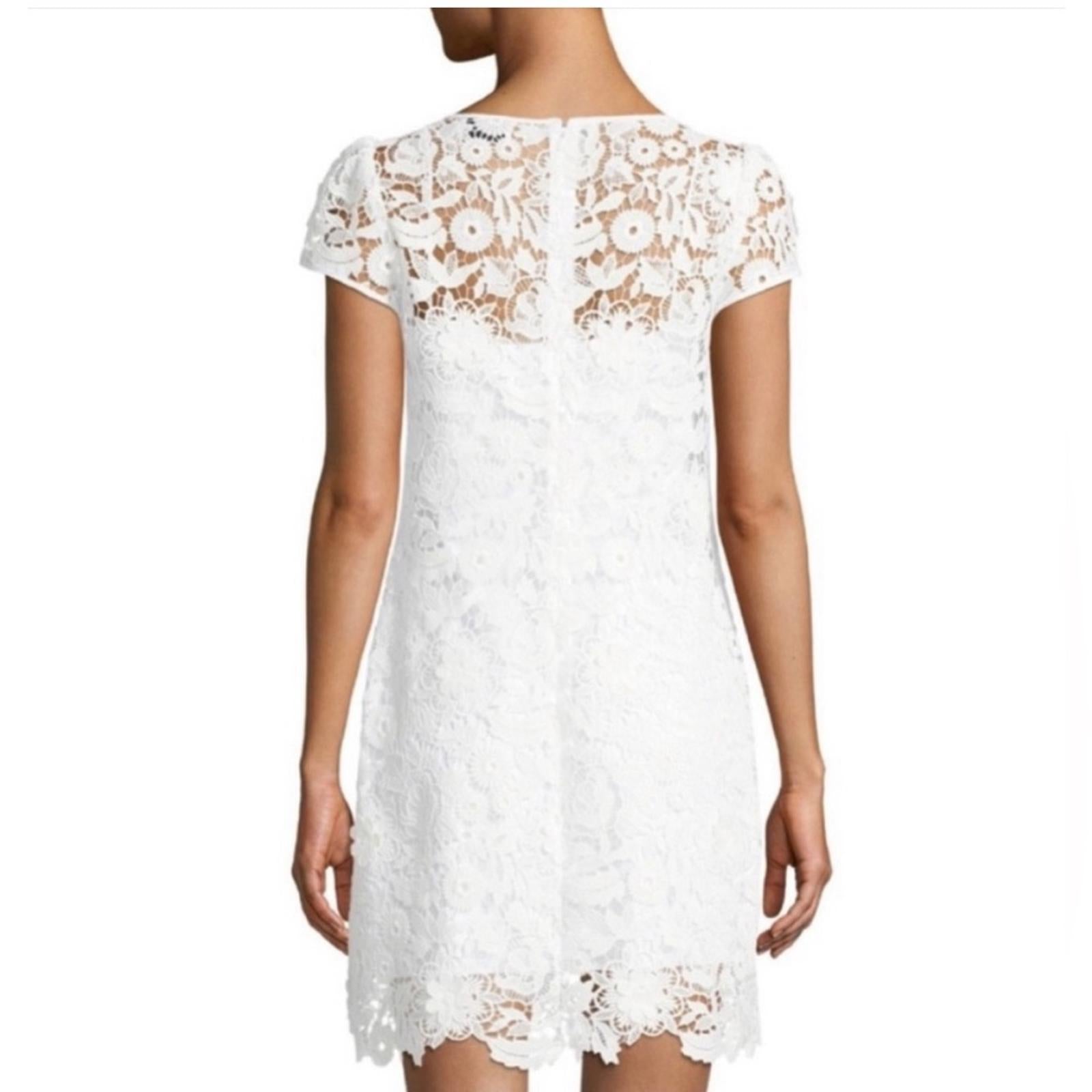 Milly Chloe 3-D Lace Dress in White, Size 2 New w/Tag Retail $395