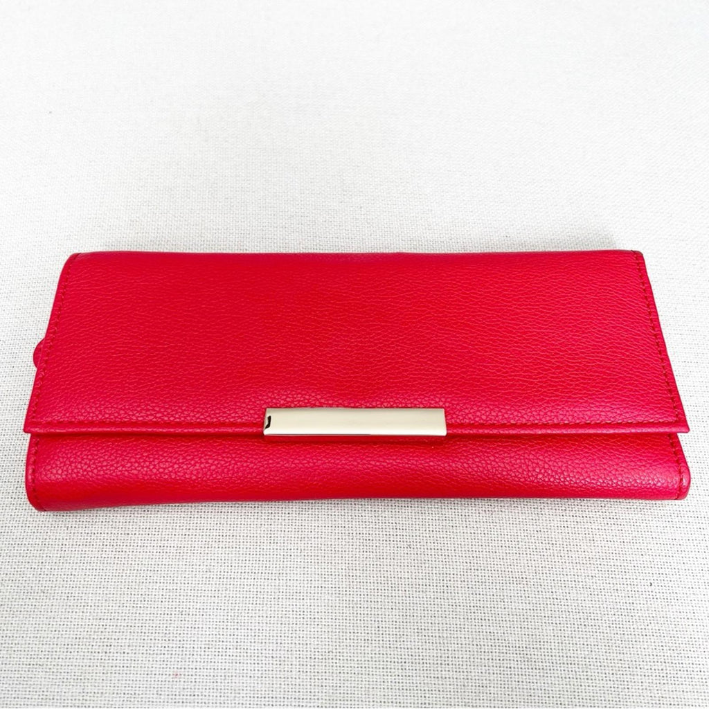 R.H. Macy & Co. Pebble Leather Travel Jewelry Wallet, Red New w/Tag