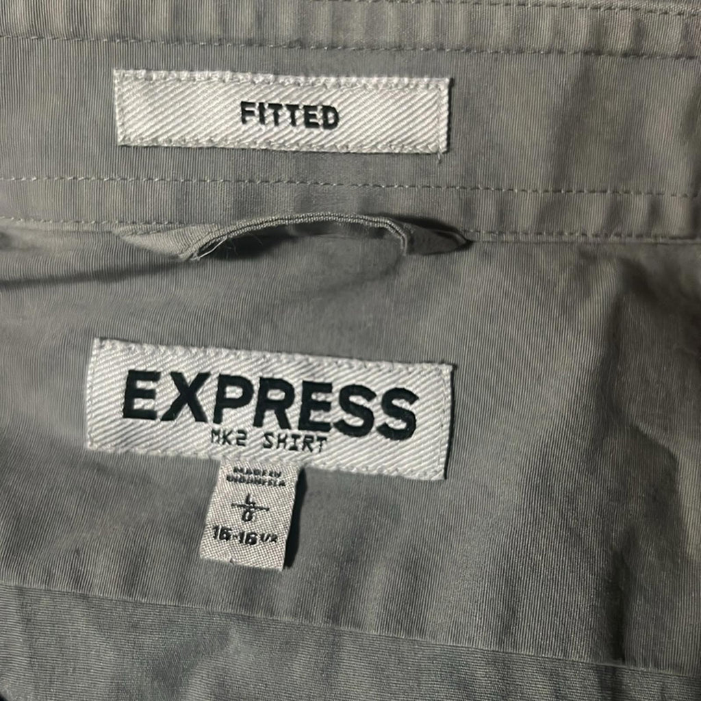 EXPRESS Fitted Fit Casual Shirt w/Strap on Sleeves, Size L (16-16.5) EXCELLENT!