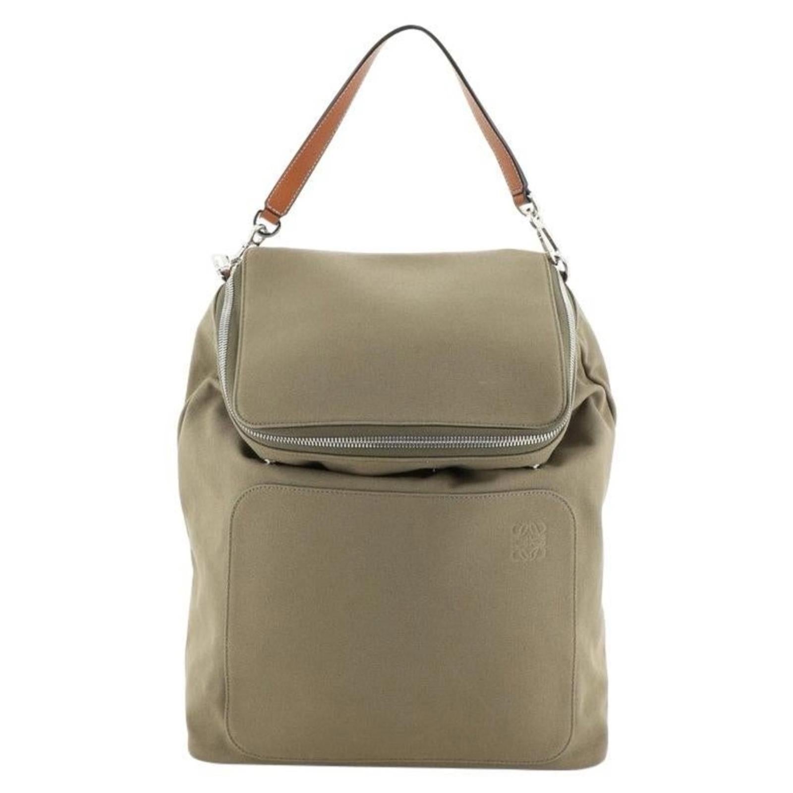 LOEWE Calfskin Small Goya Backpack in Olive Green, EXCELLENT!