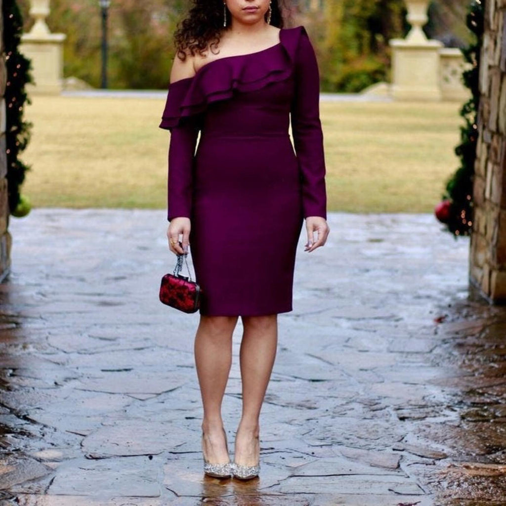 Likely Georgina Sheath Cocktail Dress in Plum, Size 6