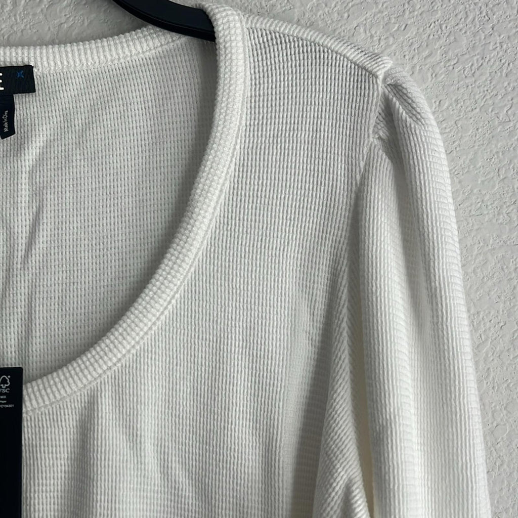 Paige Daniella White Long Sleeve Top, Size XL NWT