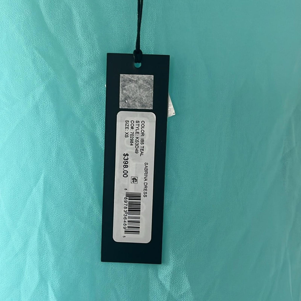 Kobi Halperin Sabrina One Shoulder Dress, Teal Size XS New w/Tag Retail $398
