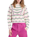 ba&sh Ecru Hicham Jumper Stripe Pointelle Sweater, Ivory Size XS Retail $336