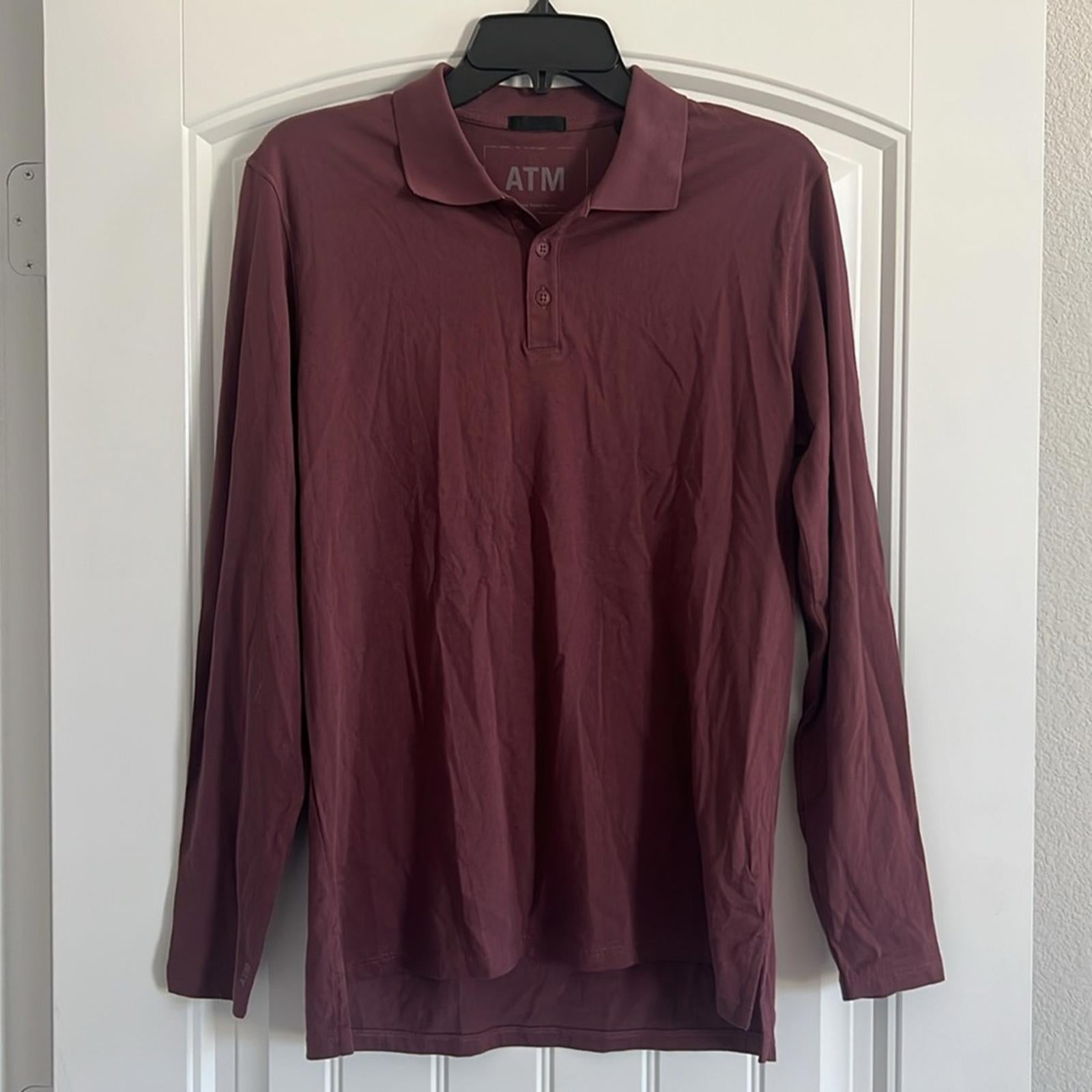 ATM Anthony Thomas Melillo Men's Classic Jersey Polo Cordovan, Size S New w/Tag