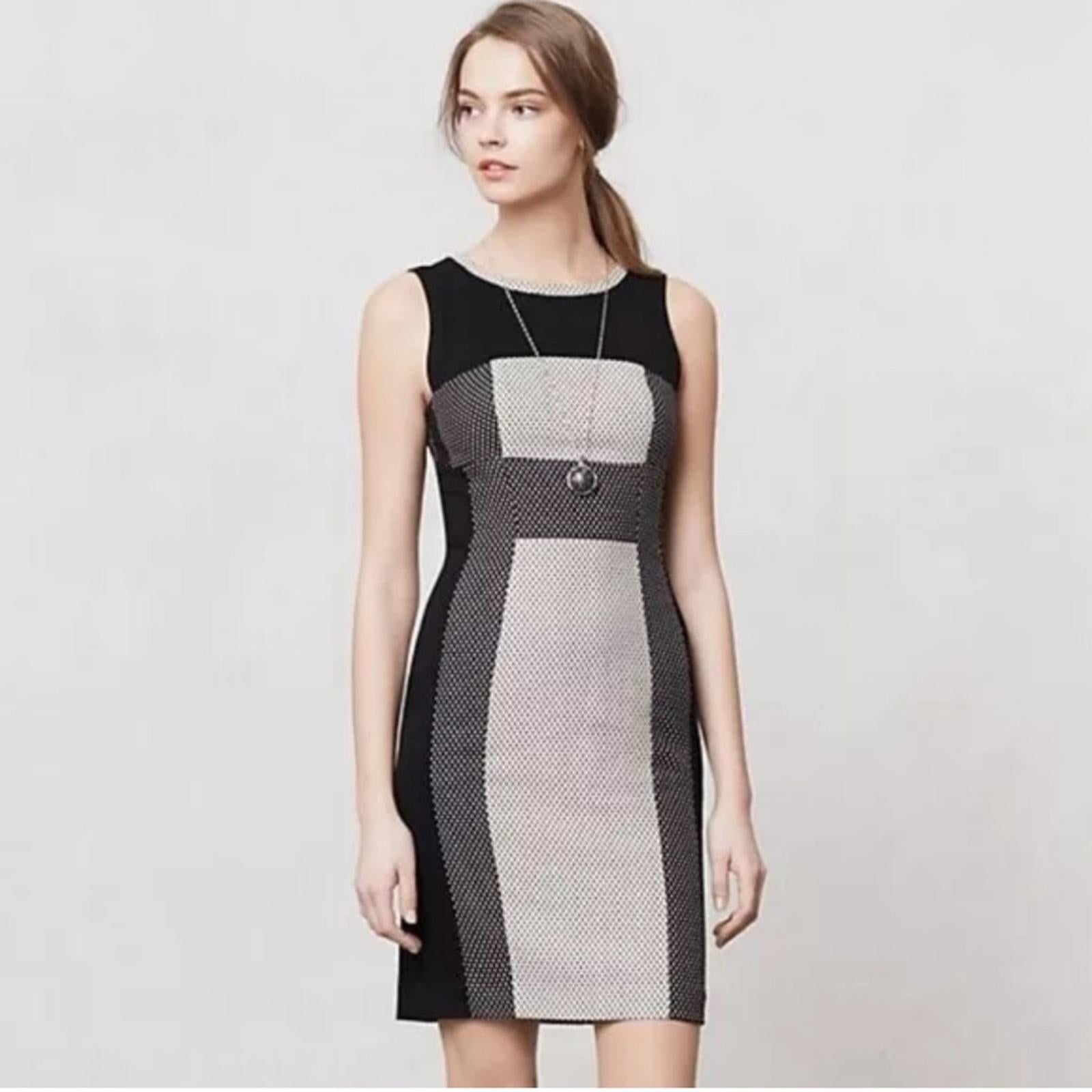Anthropologie’s Yoana Baraschi Channeled Dots Column Sheath Dress, Size 4