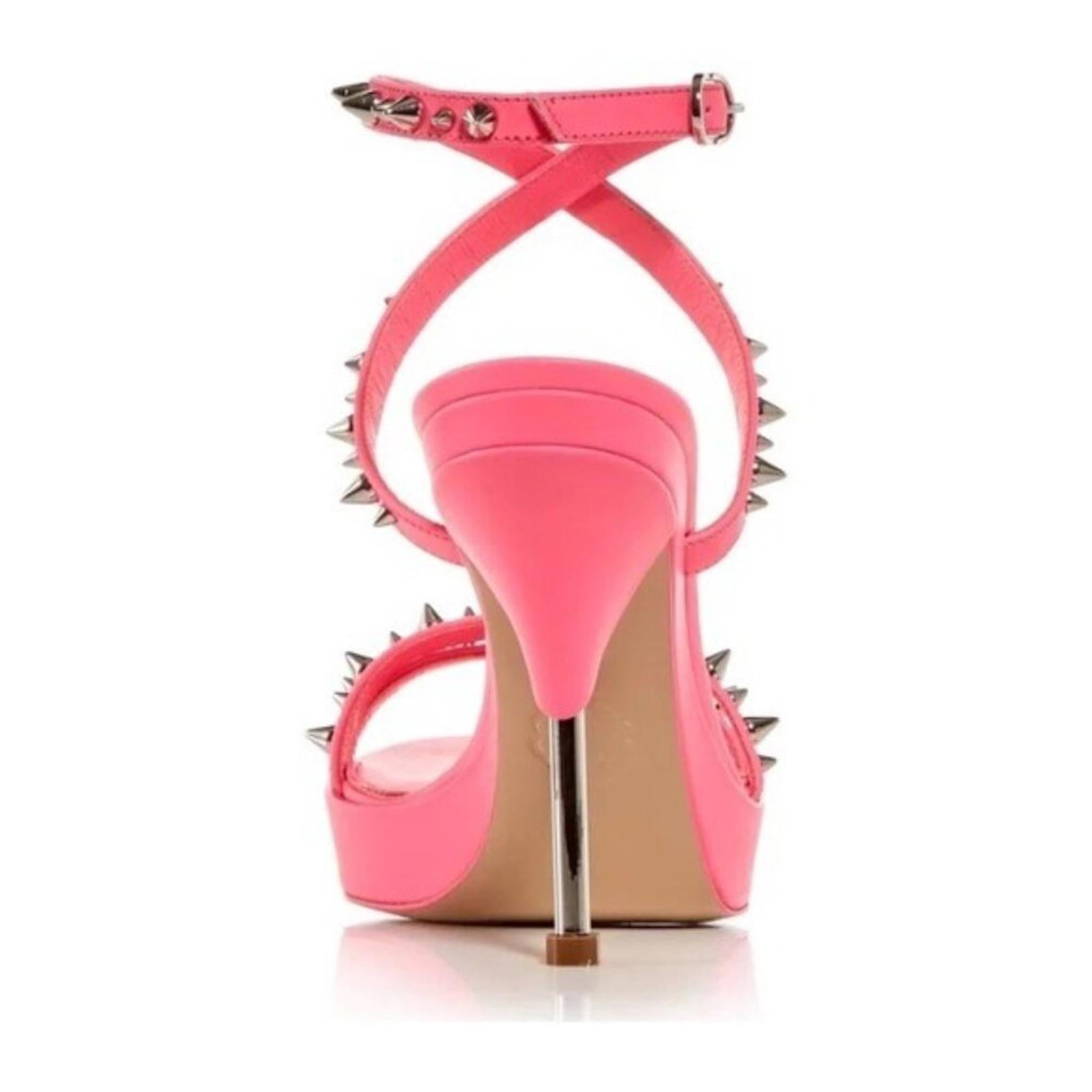 Alexander McQueen Platform Studded Strappy Sandals Metallic Pink EU 36 NWT $950