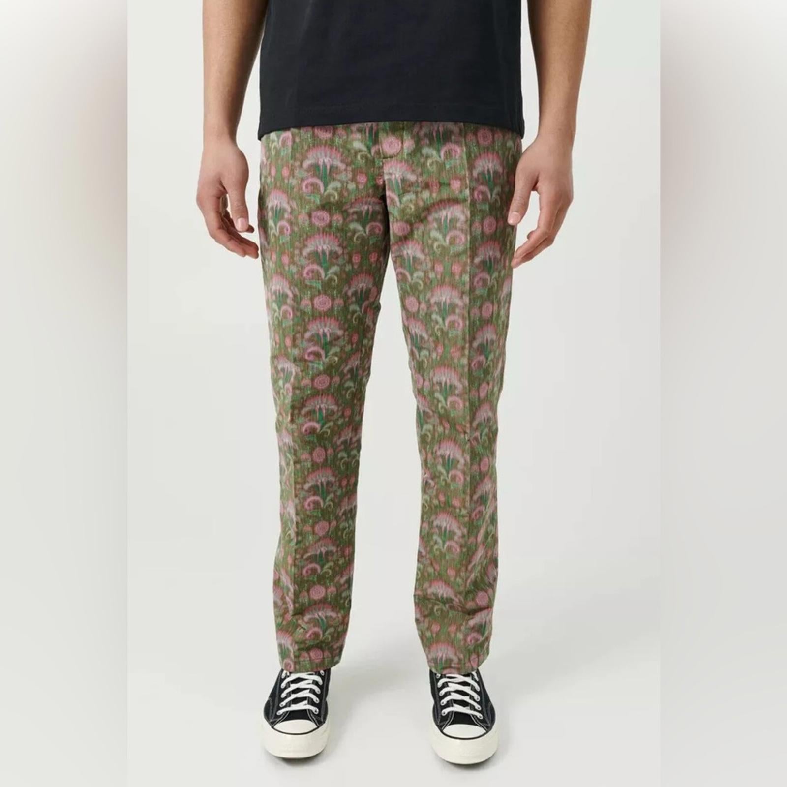 Soulland Men's Erich Drawstring Pants in Green Multi, Size S New w/Tag