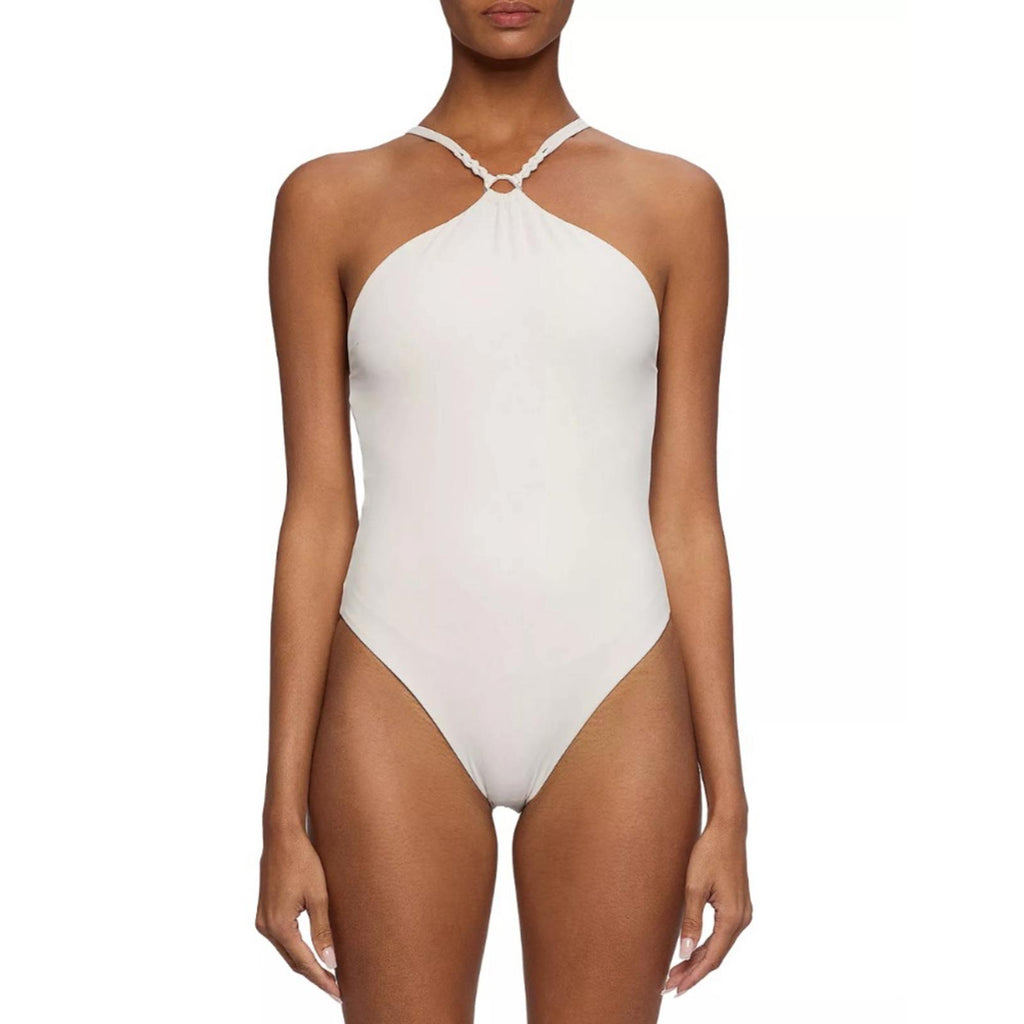 Jonathan Simkhai Shea Macramé One Piece Swimsuit in Ceramic, Size S New w/Tag