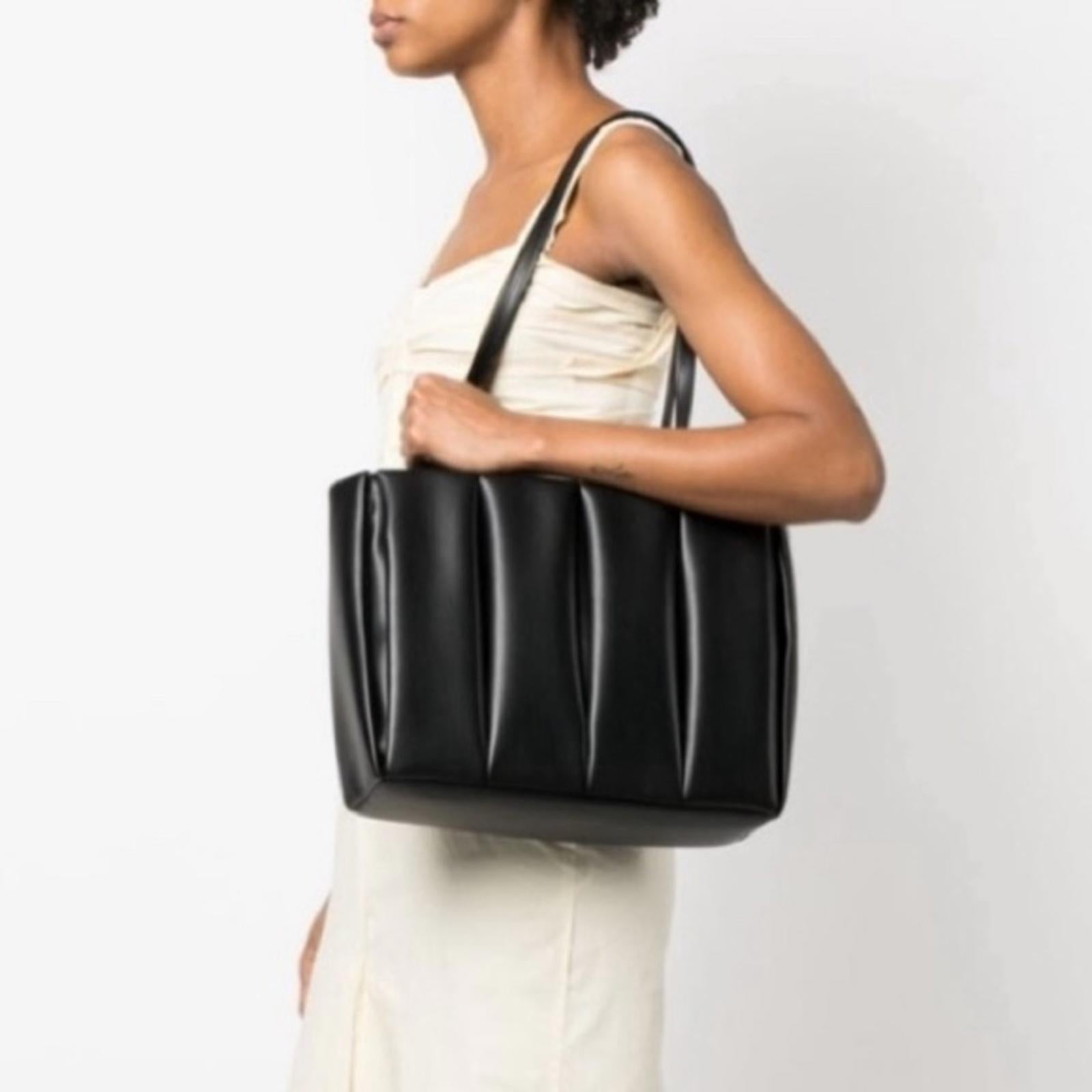 Themoirè Kore Burgundy Vegan Nappa Quilted Tote with Pouch & Dust Bag