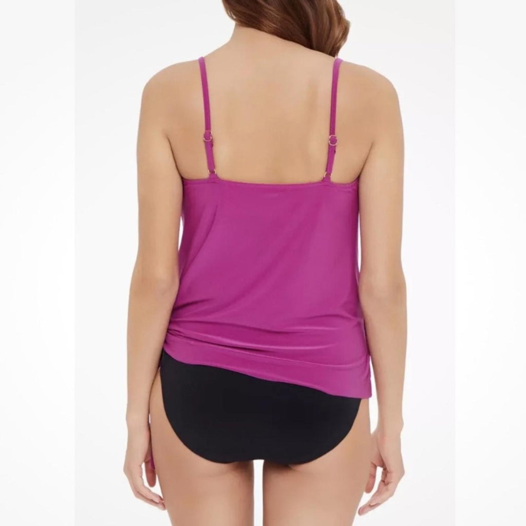 Magicsuit Winnie Asymmetric-Hem Tankini Top, Hibiscus Pink, Size 16 NWT