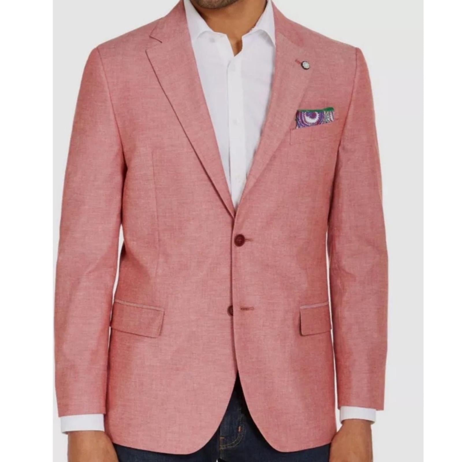 Nautica Blazer Modern-Fit Stretch Chambray Blazer Sport Coat Size 36R NWT $295