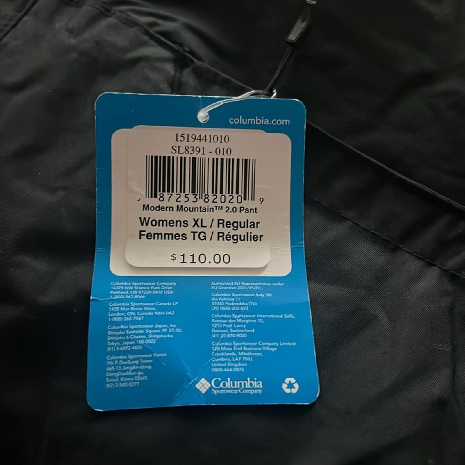 Columbia Women’s Modern Mountain 2.0 Pants in Black, Size XL NEW w/Tag