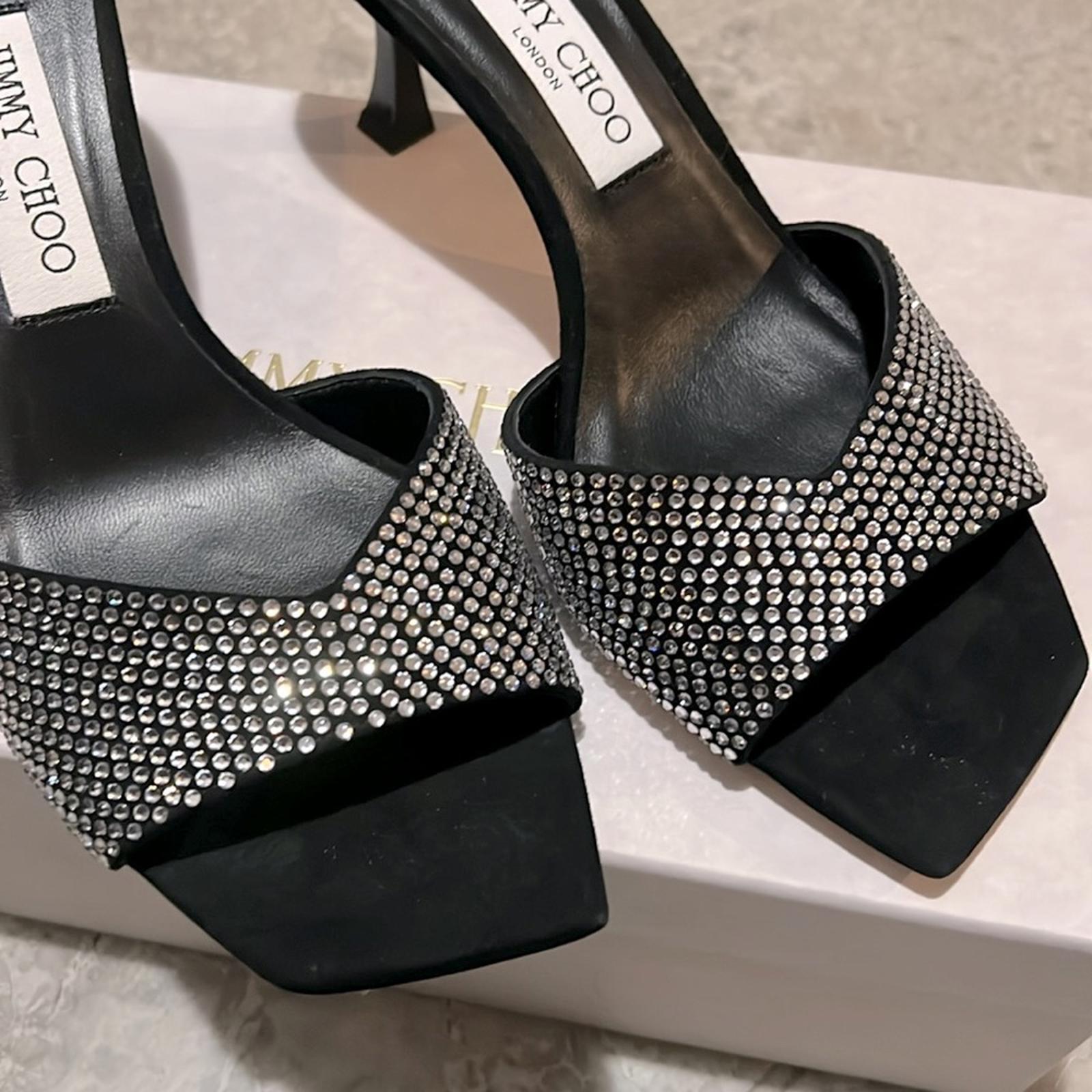 Jimmy Choo Skye 70 Embellished High Heel Slide Sandals