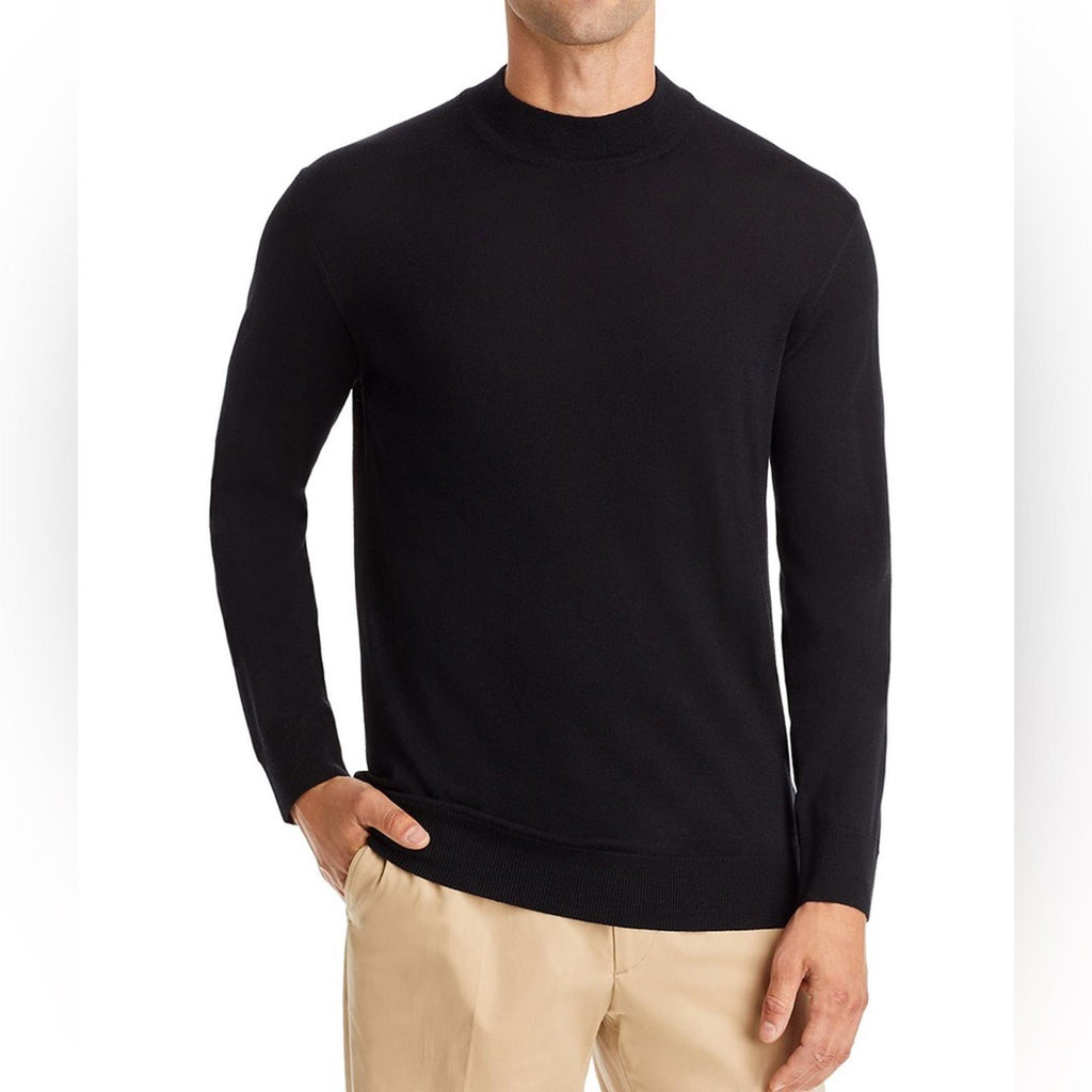 NN07 Harry Mock Neck Sweater in Black, Size S NEW w/Tag $185