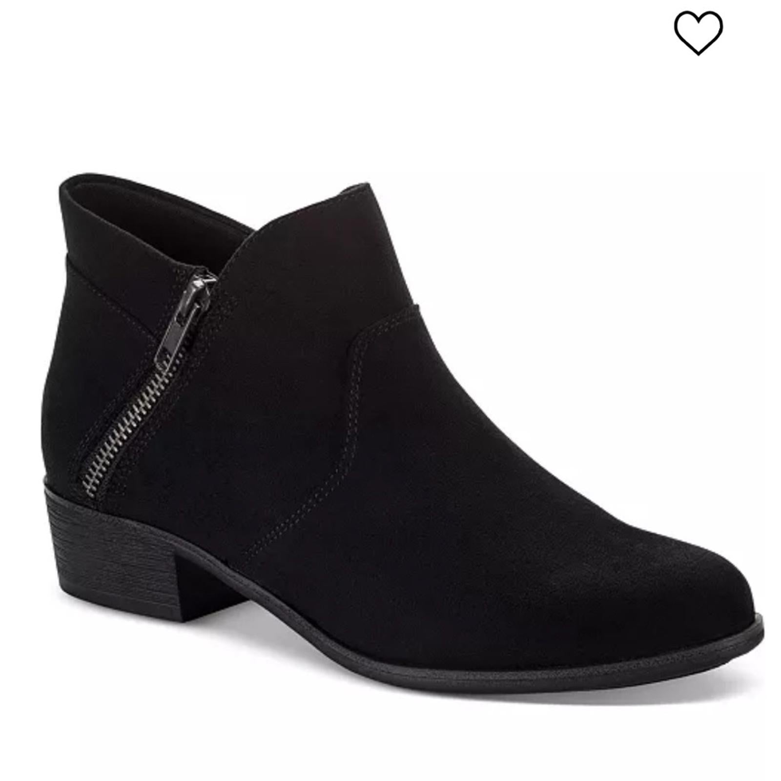 Sun + Stone Adelinee Double Zip Ankle Booties in Black, Size 7