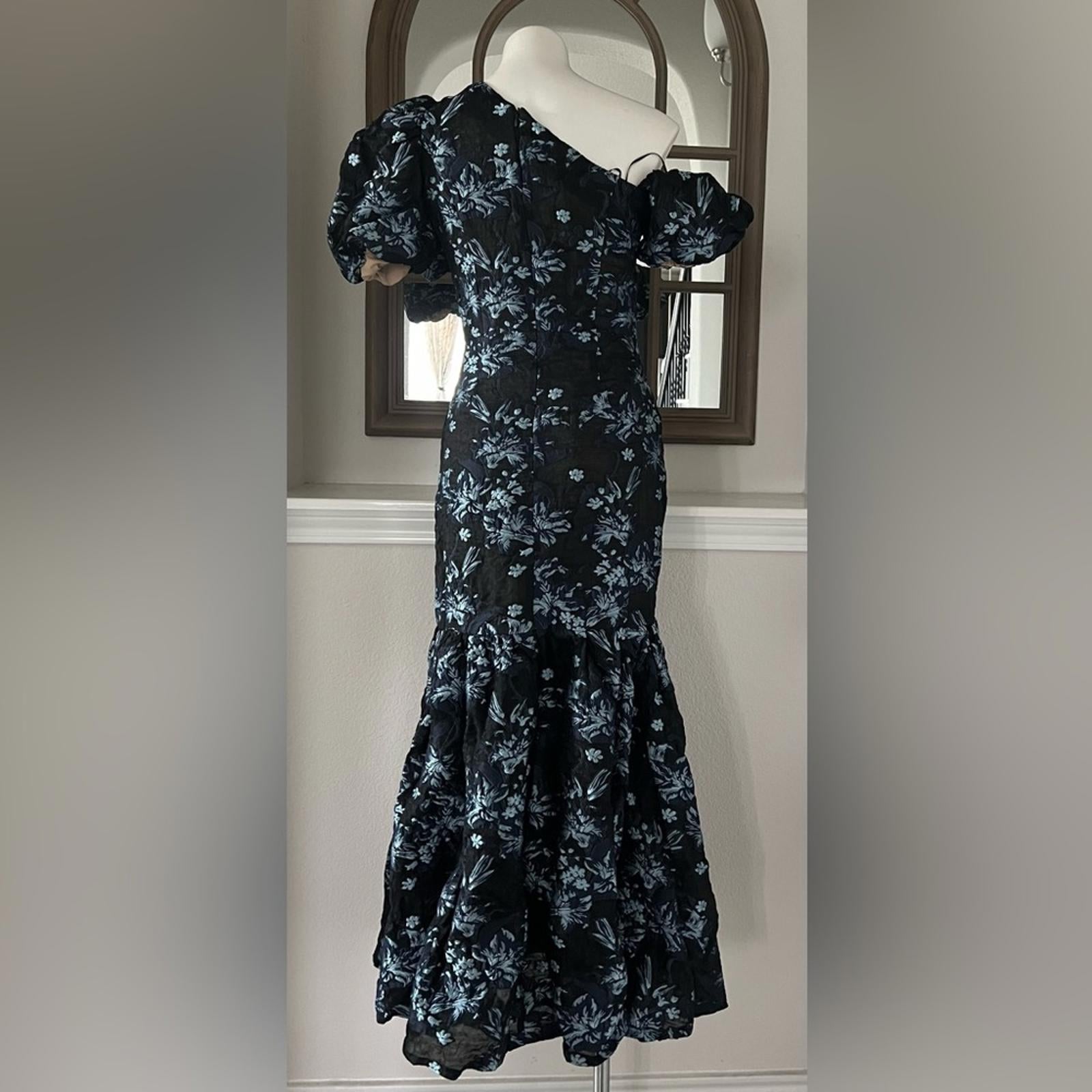Elliatt Planetary Asymmetric Jacquard Maxi Dress, Navy/Black, New w/Tag
