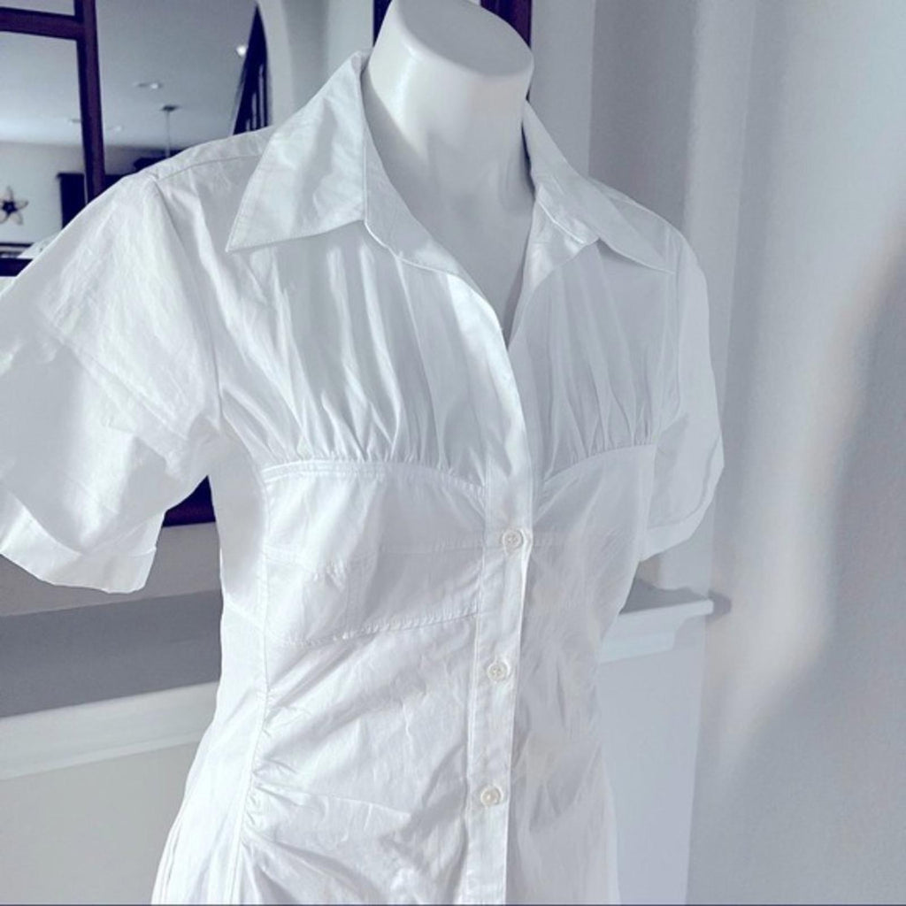 Nicholas Tenley Shirtdress Dress in White, NEW, Size 8, Retail $395