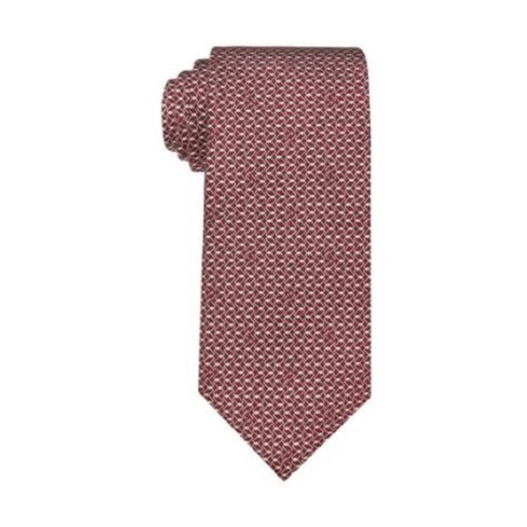 Michael Kors Silk Link-Print Tie in Wine, One Size, NWT