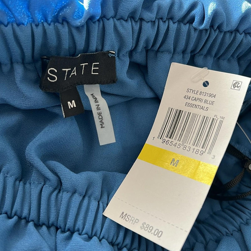 1.STATE x Revolve Strapless Ruffle Tiered Dress in Capris Blue, Size M New w/Tag