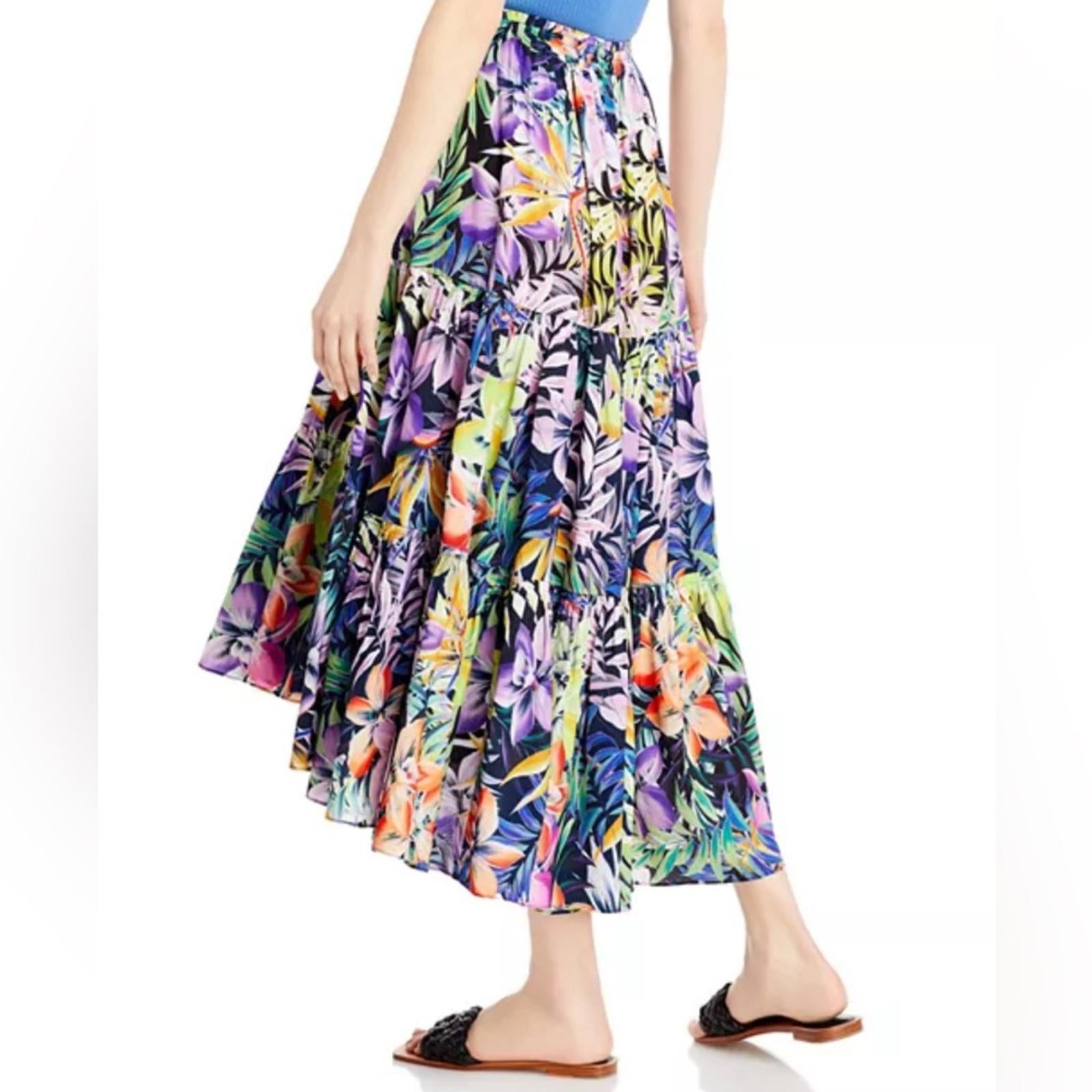 Kobi Halperin Noe Printed High/Low Midi Skirt, NWT, Size XXL