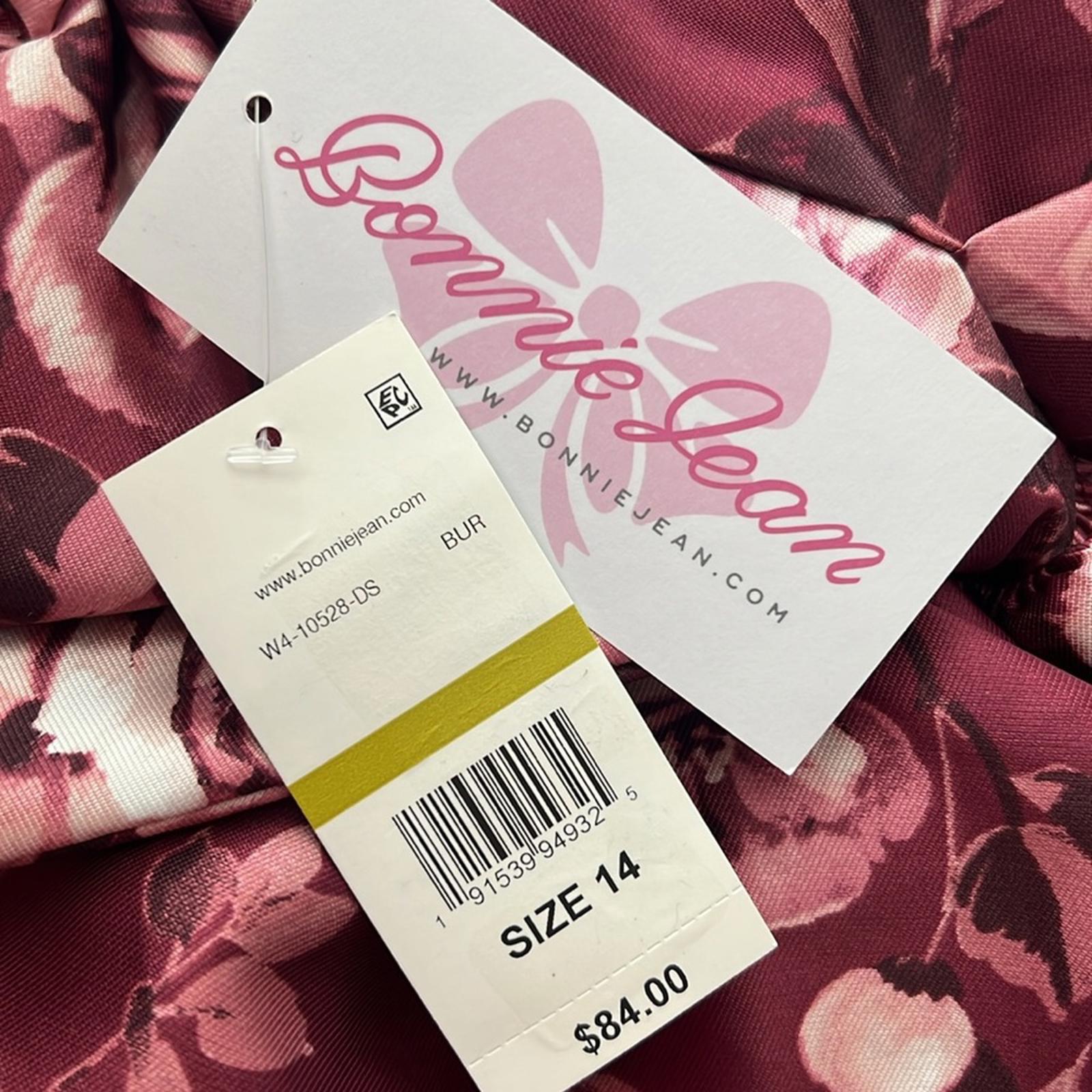 Bonnie Jean Mikado Bow Front Dress in Burgundy, Big Girl’s Size 14, New w/Tag