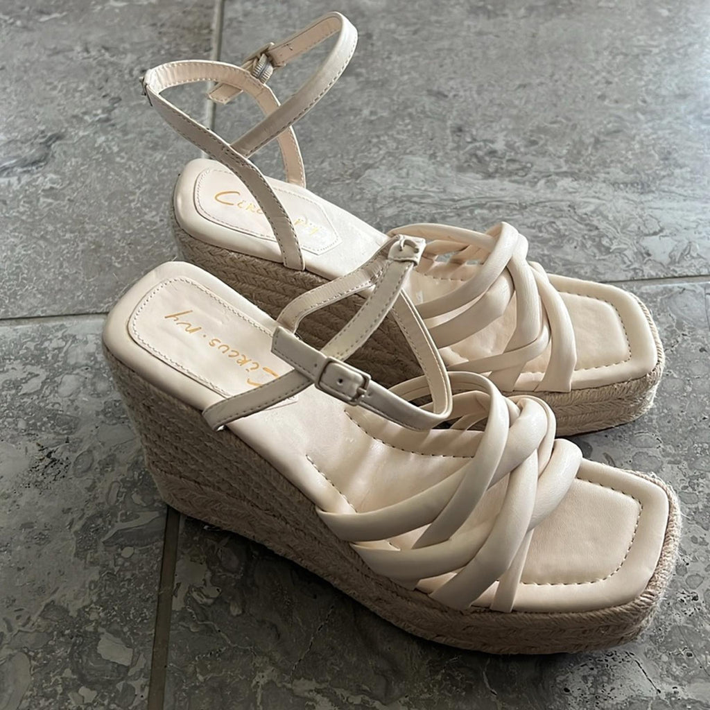Circus NY Sam Edelman Irene Strappy Wedge Sandals, Size 9 NEW w/o Box